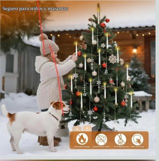 10 Velas Navideñas LED con Mando