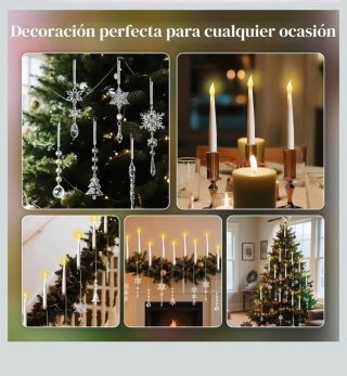 10 Velas Navideñas LED con Mando