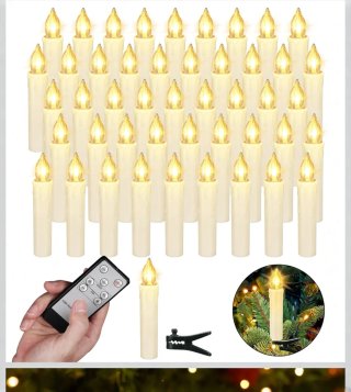 12 Velas LED para Árbol de Navidad con Mando