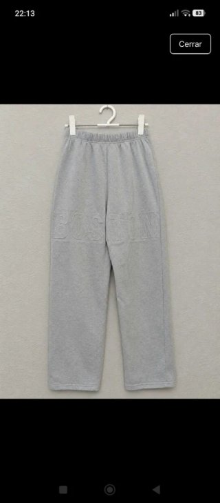 Pantalones grises con logo Boston