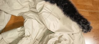 Parka Beige con Forro Polar y Pelo