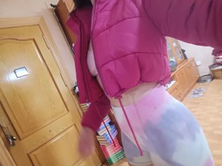 Chaqueta plumas cropped fucsia/ magenta corta