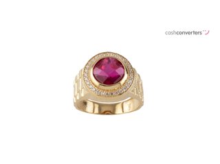 sello oro 18k con piedra con circonita