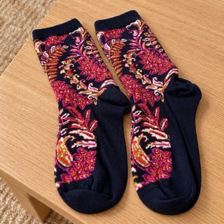 Calcetines Estampados Azul y Fucsia Talla 36-37