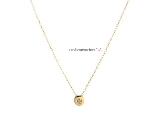 cadena oro 18k con piedra con diamante 22.5cm