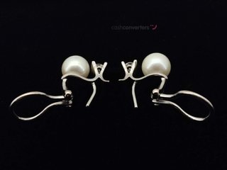pendientes oro 18k con piedra con diamante,perla