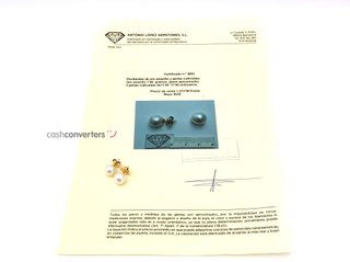 pendientes oro 18k con piedra con perla