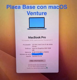 Placa MacBook Pro A1706 8RAM. 256GB (2016) venture