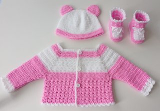 Set neonato all'uncinetto 0-3 mesi reborn 48/50 cm