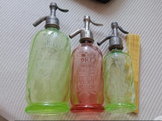 🇨🇵_Sifones de 0,25 Litros. Cristal de Uranio. ✨