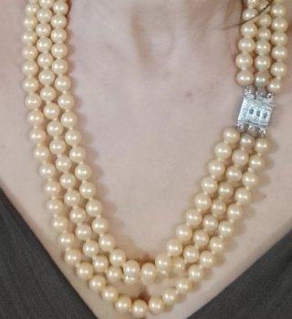 Collana vintage perle e argento