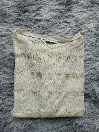 Camiseta encaje Pull&Bear beige Talla M