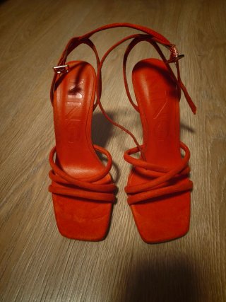 Sandalias de tacón Mango naranjas