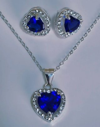 Conjunto de Plata 925 - Corazon Azul