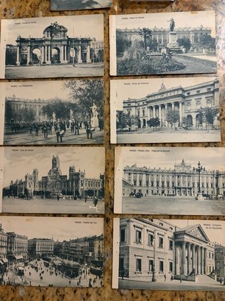 Baraja y 7 Postales Antiguas Madrid