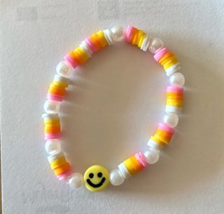 Pulsera hecha a mano con smiley 14cm