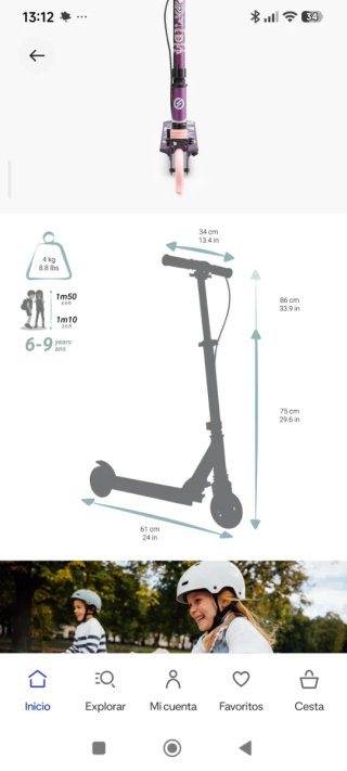 Patinete Oxelo Decathlon