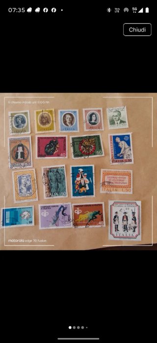 17 Francobolli Italiani Usati del 1974