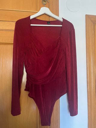 Body Shein rojo manga larga talla L