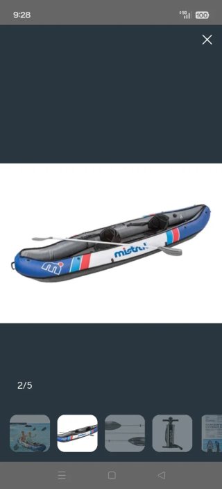 Kayak hinchable Mistral 2 plazas completo