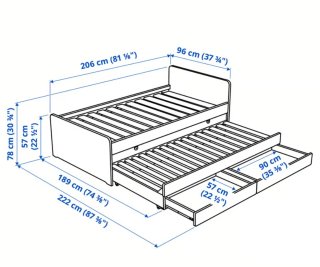 Cama nido blanca con cajones Ikea slakt.