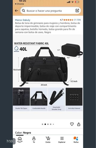 Bolsa de viaje o deportiva 45 litros