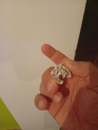 Anillo de serpiente plateado