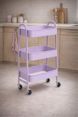 Carrito organizador morado 3 niveles
