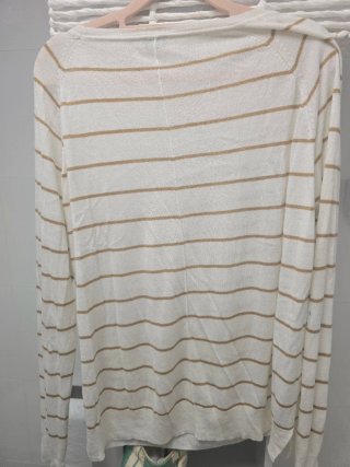 Jersey Pimkie rayas doradas blanco