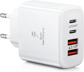 Cargador USB C, 40W 4-Puertos Cargador iPhone Carg