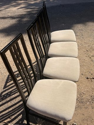 Juego 4 Sillas Comedor Beige/Negro