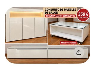 Conjunto de Muebles de Salón Blanco