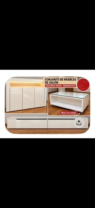 Conjunto de Muebles de Salón Blanco