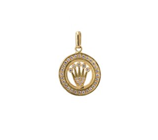 049-03-00353Colgante Corona Oro 18k con Circonitas