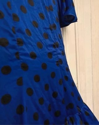 Vestido de gitana azul con lunares negros