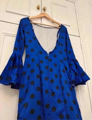 Vestido de gitana azul con lunares negros