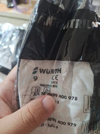 Guantes de trabajo Wurth blancos y negros