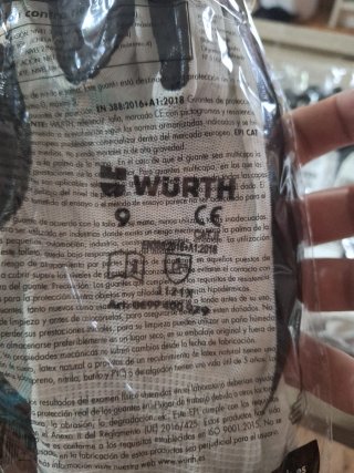 Guantes de trabajo Wurth blancos y negros