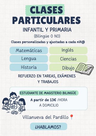 Clases Particulares para niñ@s de primaria.