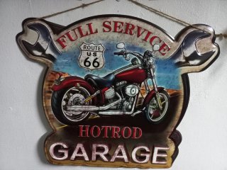 Cartel Decoración Moto Taller Route 66