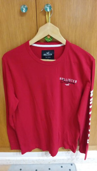 Suéter Hollister Rojo Manga Larga Talla M