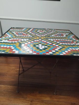 Mesa Plegable de Hierro Artesanal