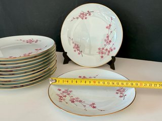 🇫🇷 Set Postre Limoges, 12 platos + bandeja redonda