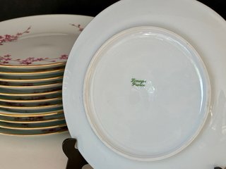 🇫🇷 Set Postre Limoges, 12 platos + bandeja redonda