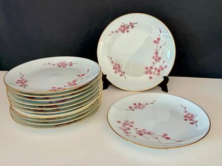 🇫🇷 Set Postre Limoges, 12 platos + bandeja redonda