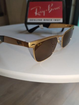Gafas de sol Ray-Ban Clubmaster Doradas Marrones