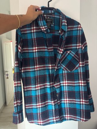 Camisa leñadora cuadros azul M