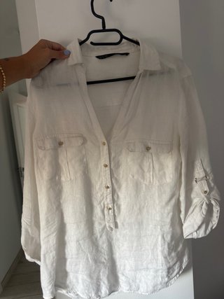 Camisa blanca de lino talla XL