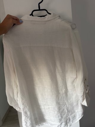 Camisa blanca de lino talla XL