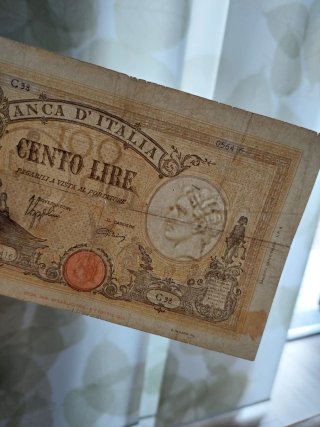 Banconota 100 lire grande B Barbetti
